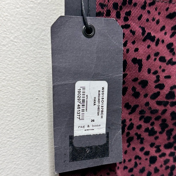 Rag & Bone Hana Burgandy Cheetah Jeans - Picture 4 of 6